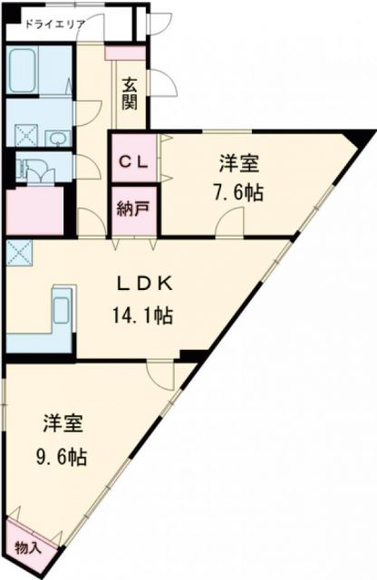 京都市西京区山田大吉見町のマンションの間取り