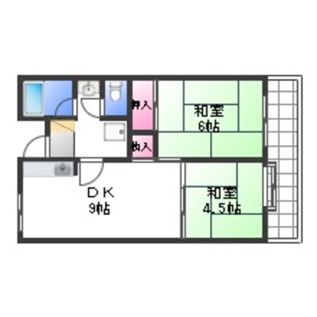 泉佐野市湊のマンションの間取り