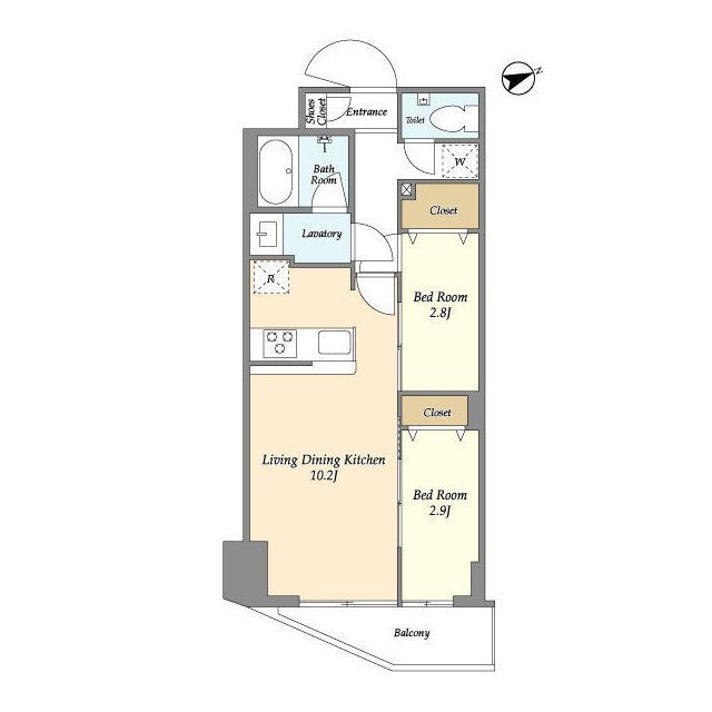 江東区亀戸のマンションの間取り