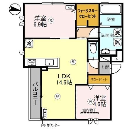 和歌山市尾崎丁のアパートの間取り