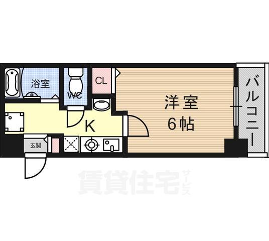 京都市下京区西七条掛越町のマンションの間取り