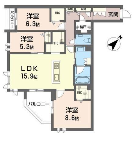 【さいたま市緑区美園のマンションの間取り】