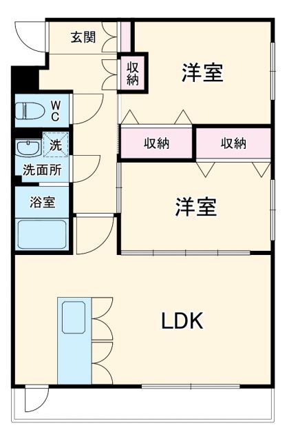 袋井市上山梨のマンションの間取り