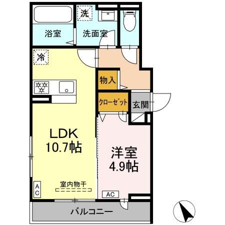 藤沢市本鵠沼のアパートの間取り