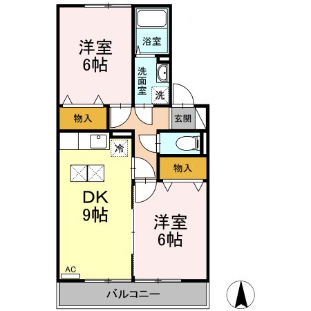 青梅市新町のアパートの間取り