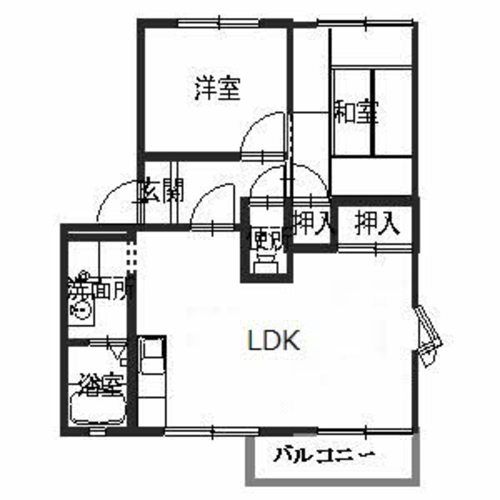 姫路市網干区北新在家のアパートの間取り