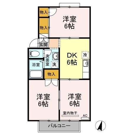 グリーンパーク佐伯　C棟の間取り