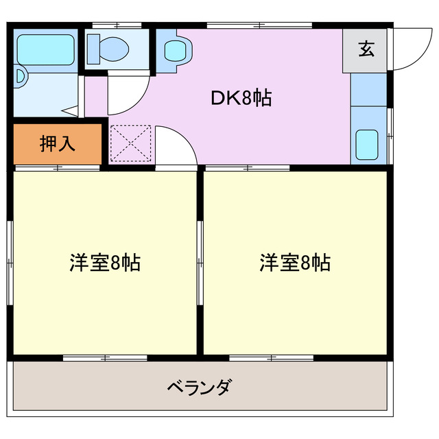 志摩市阿児町甲賀のアパートの間取り