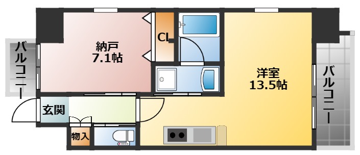 【グランカーサ難波元町の間取り】