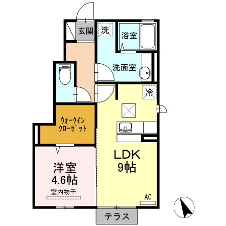 尾道市山波町のアパートの間取り