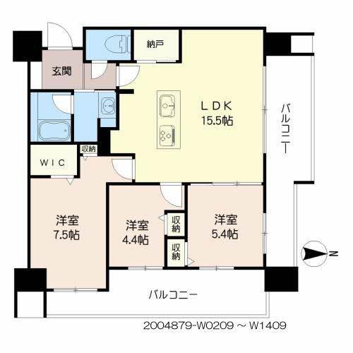 福岡市東区香椎照葉のマンションの間取り