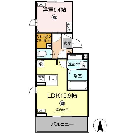 菊池郡大津町大字室のアパートの間取り