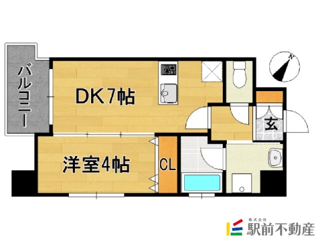 福岡市博多区美野島のマンションの間取り