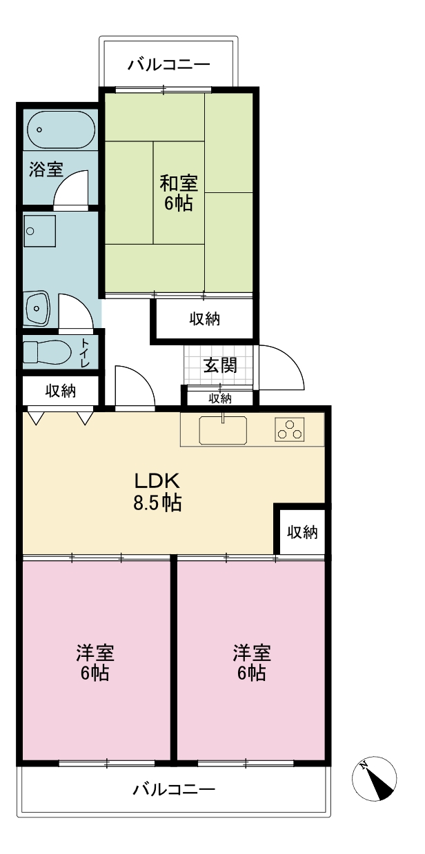 港南台駅前プラザ3号棟の間取り