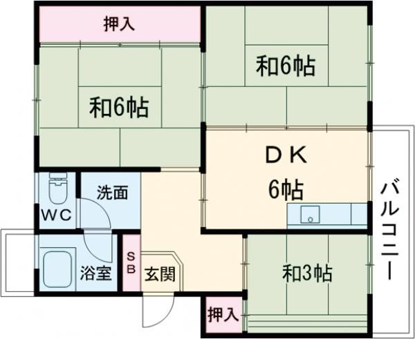 東加古川ファミリーマンション102号棟の間取り