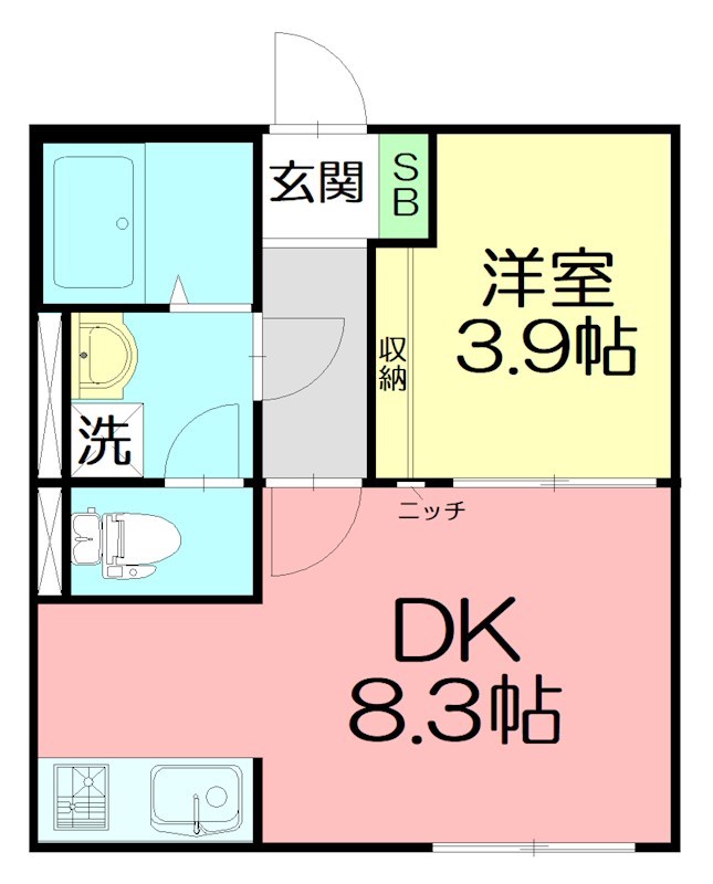 伊勢原市伊勢原のアパートの間取り