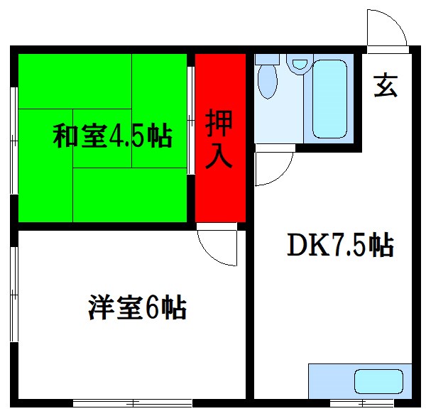 江戸川区松本のアパートの間取り