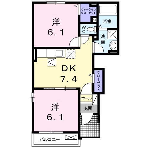 指宿市十町のアパートの間取り