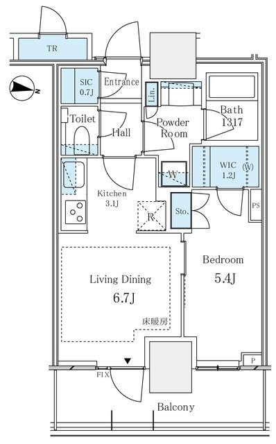 新宿区西新宿のマンションの間取り