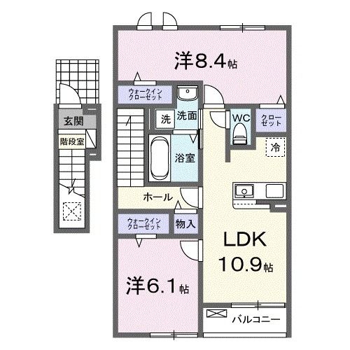 倉敷市安江のアパートの間取り