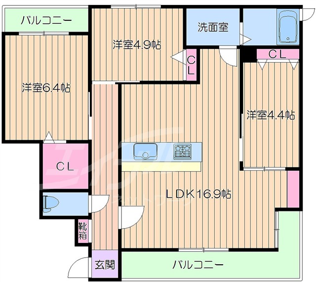 第12レジデンスオクノ藤が丘の間取り