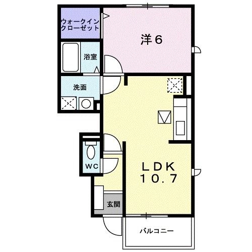 能美市泉台町のアパートの間取り