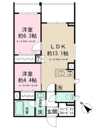 モクシオン イナギの間取り