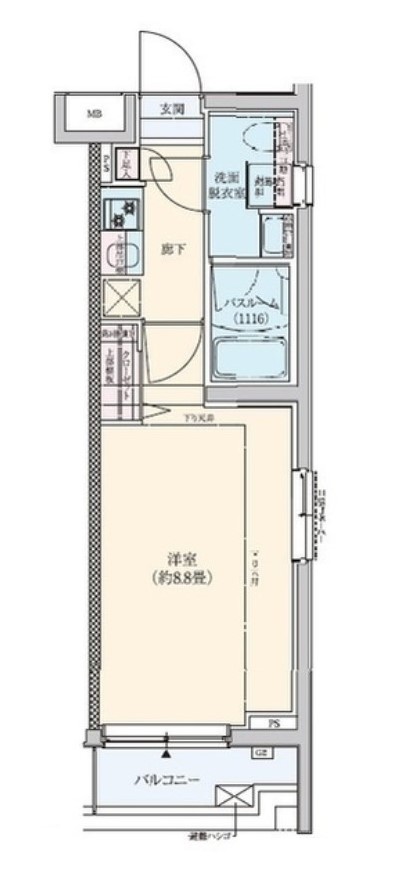 【大田区鵜の木のマンションの間取り】