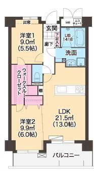 ニューガイアソラーレ安部山公園の間取り