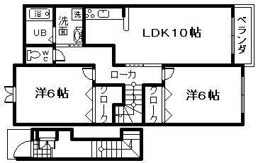 阪南市自然田のアパートの間取り