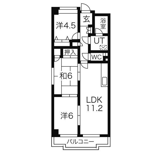 名古屋市中川区荒子のマンションの間取り