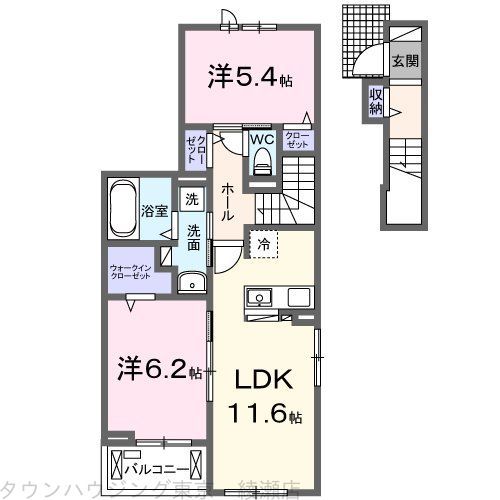 【葛飾区南水元のアパートの間取り】