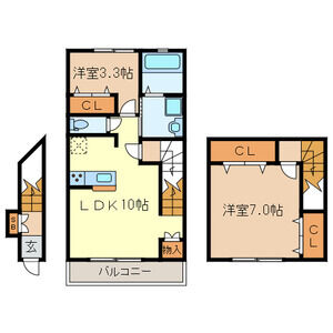 東村山市野口町のアパートの間取り