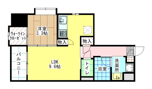 北九州市小倉南区城野のマンションの間取り