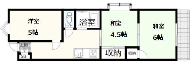 大阪市城東区中央のマンションの間取り