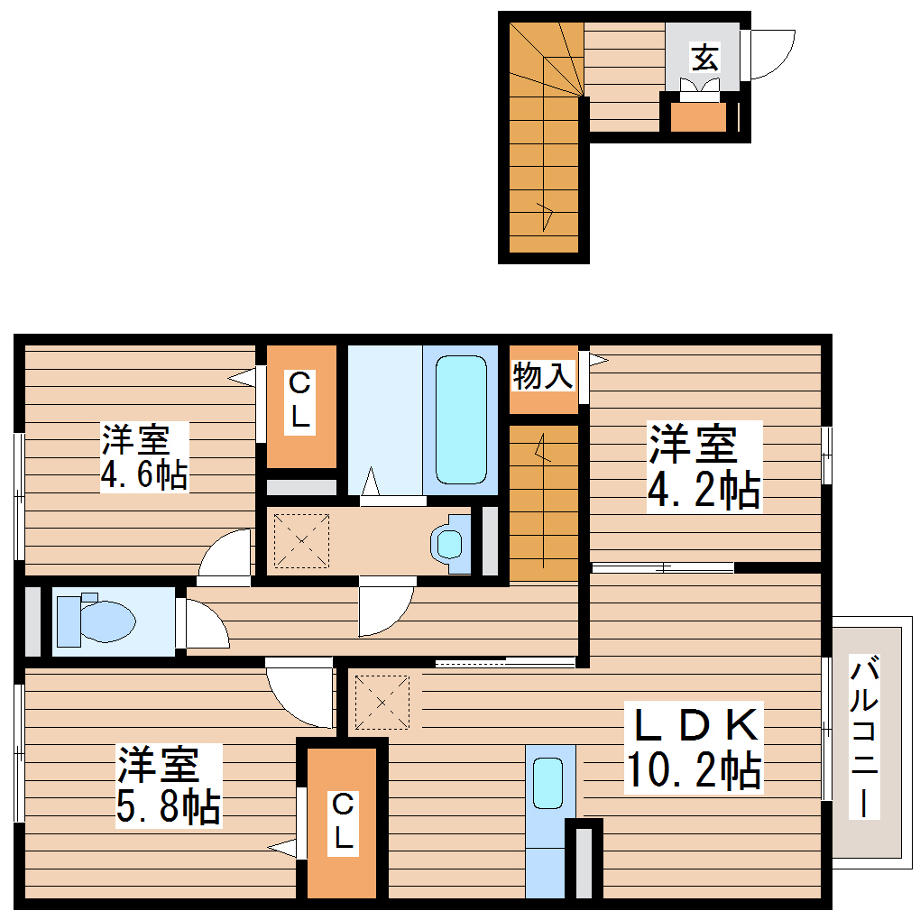 D-roomかすみ町Ｂの間取り