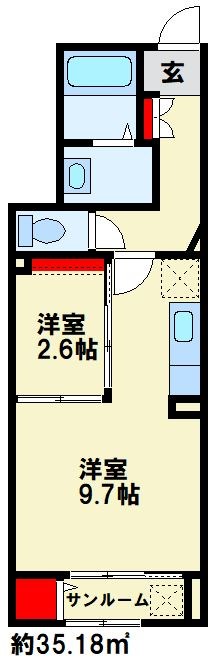 中間市岩瀬のアパートの間取り