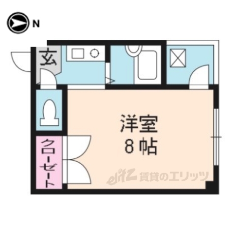 京都市南区東九条北烏丸町のマンションの間取り