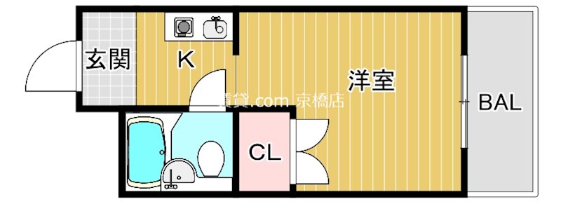 大阪市都島区都島北通のマンションの間取り