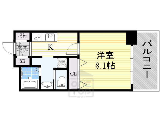 茨木市東奈良のマンションの間取り