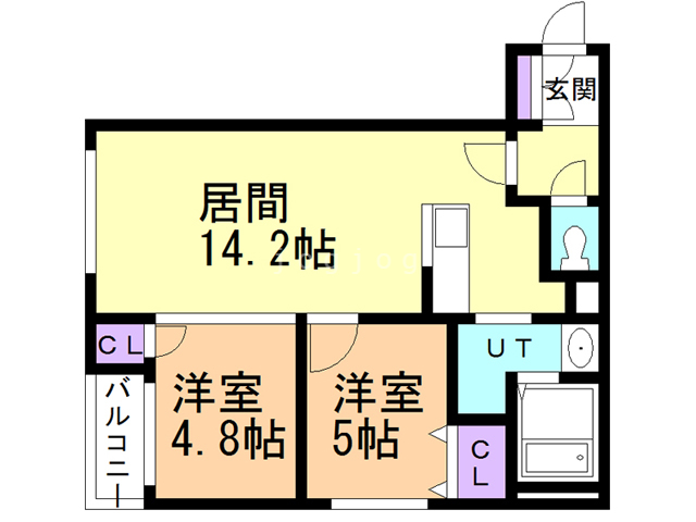 札幌市西区山の手一条のマンションの間取り