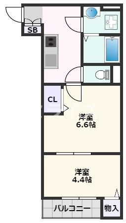 吹田市天道町のアパートの間取り