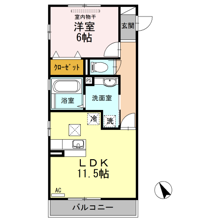 福山市引野町のアパートの間取り