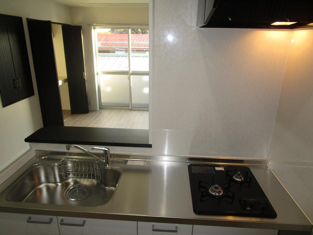 キッチン　２口コンロ付きのキッチン