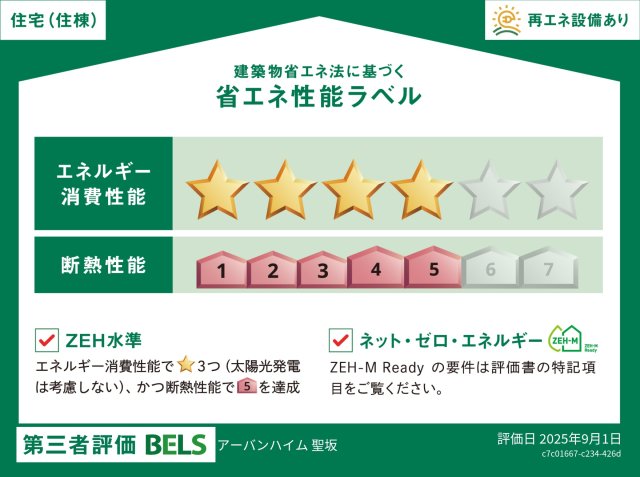 省エネ性能ラベル　高断熱・省エネのZEH対応へーベルメゾン