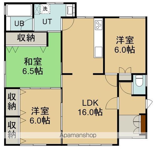 七飯町大川3丁目11番貸家の間取り写真