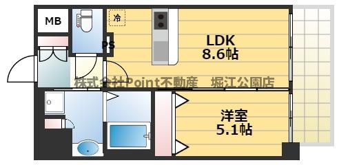 ＪＲ大阪環状線 京橋駅 徒歩7分 13階建 築9年の間取り写真