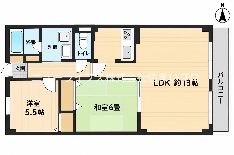 京阪本線 古川橋駅 徒歩12分 7階建 築28年の間取り写真