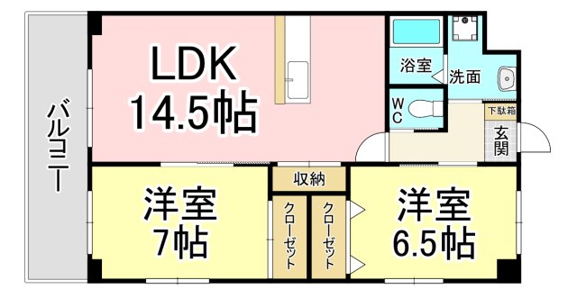 筑豊電気鉄道 熊西駅 徒歩9分 6階建 築22年の間取り写真