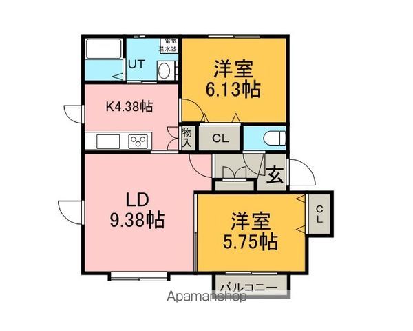 ＪＲ室蘭本線 由仁駅 バス乗車時間：20分 最寄りバス停で下車 徒歩5分 2階建 築16年の間取り写真